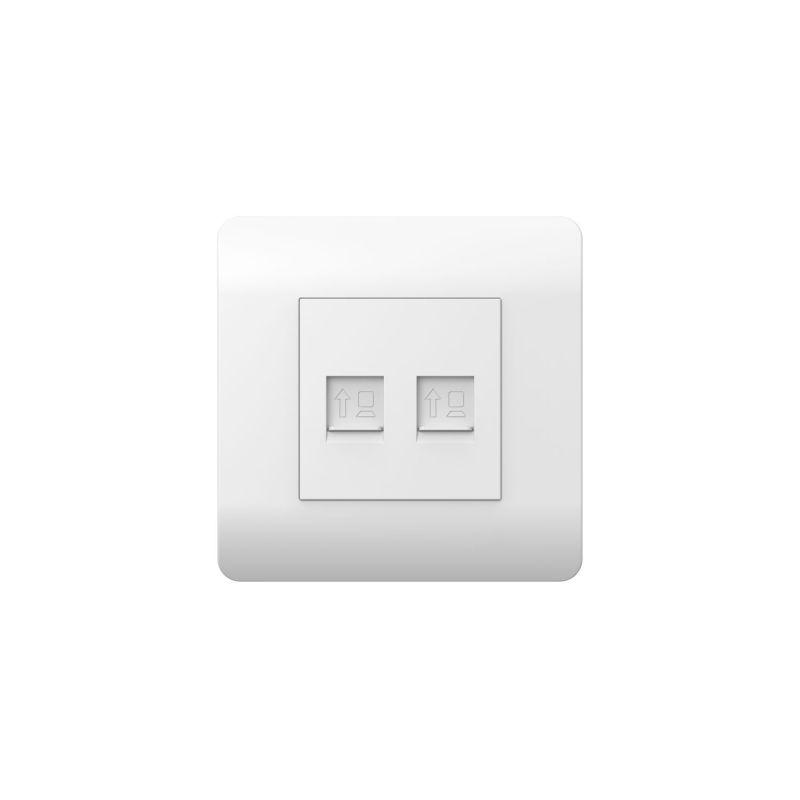 Розетка компьютерная 2-м NEW3-E RJ45 бел. CHINT 431553 (1 шт.)