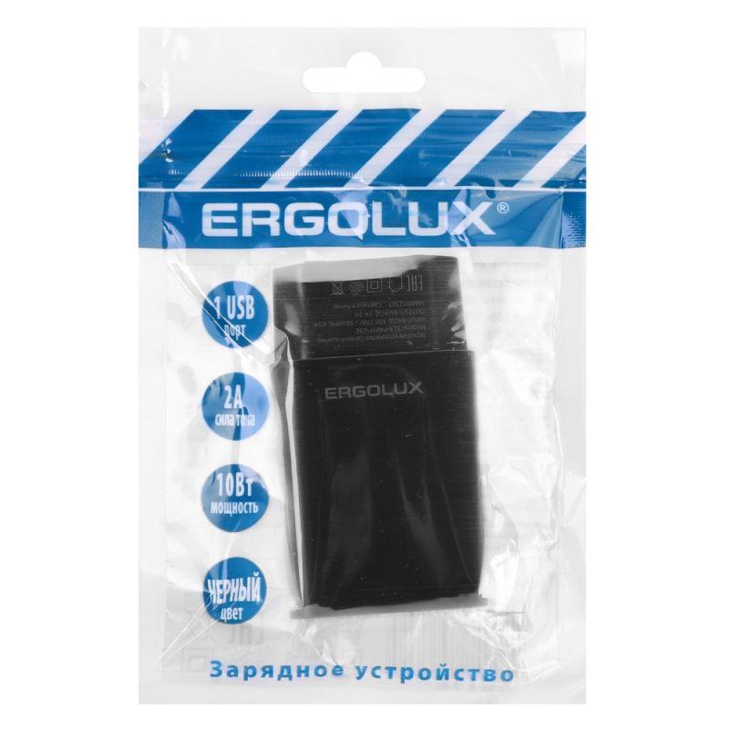Адаптер сетевой ELX-РA01P-C02 ПРОМО 1USB 100-220В 5в/2А пакет черн. ERGOLUX 15107 (1 шт.)