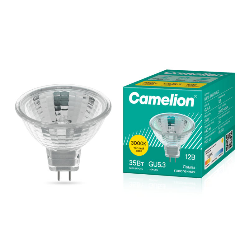 Лампа галогенная MR16 35Вт 12В Camelion 2931 (1 шт.)