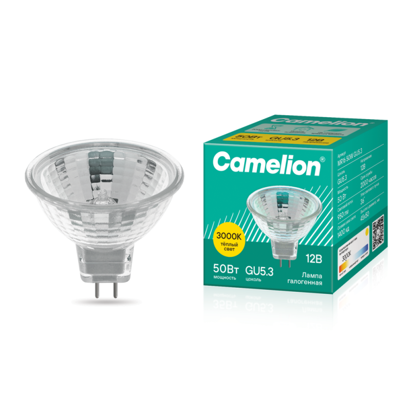 Лампа галогенная MR16 50Вт 12В Camelion 3060 (1 шт.)