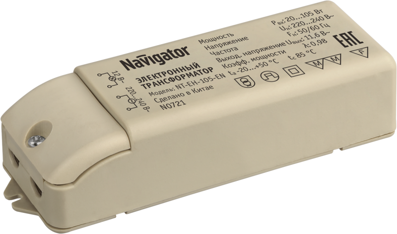 Трансформатор 94 433 NT-EH-105-EN IP44 для низковольтных галогенных ламп Navigator 94433 (1 шт.)