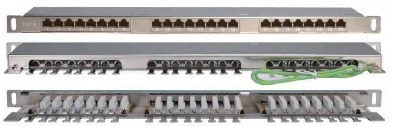 Патч-панель PPHD-19-24-8P8C-C6-SH-110D высокой плотн. 19 дюйм 0.5U 24 порта RJ45 кат. 6 Dual IDC экран. Hyperline 46091 (1 шт.)