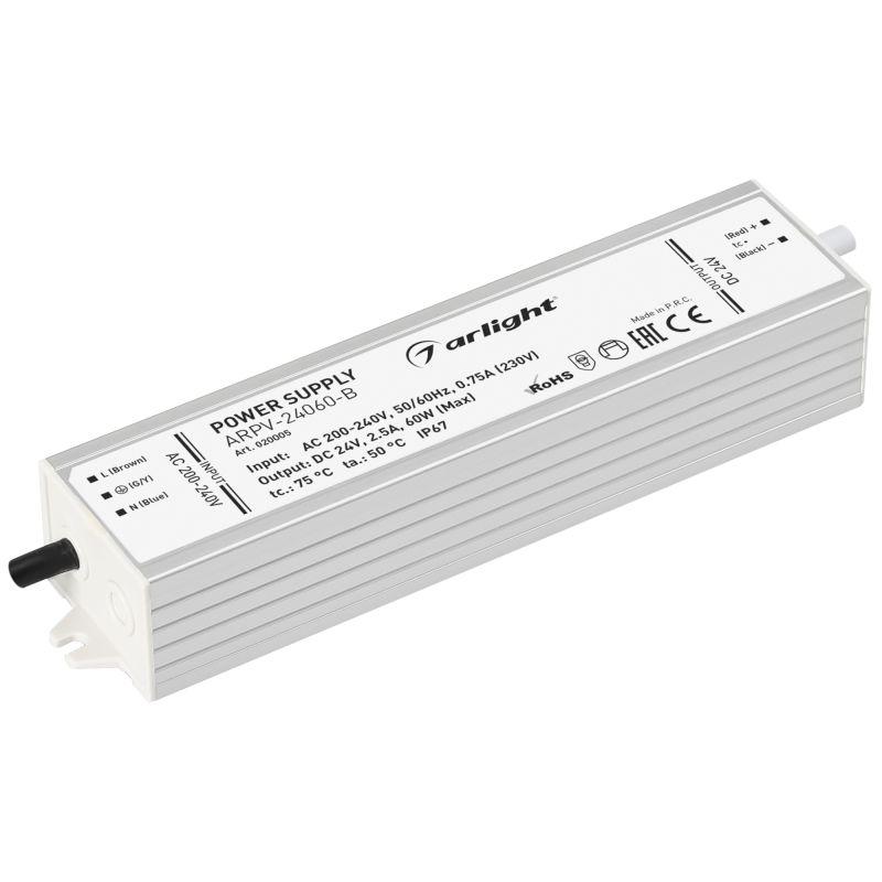 Блок питания ARPV-24060-B 24В 2.5А 60Вт IP67 метал. 3 года Arlight 020005 (1 шт.)