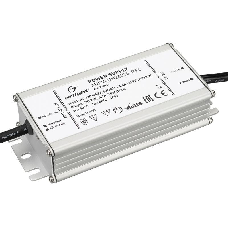 Блок питания ARPV-UH24075-PFC (24В 3.1А 75Вт) (IP67 металл) Arlight 025028 (1 шт.)