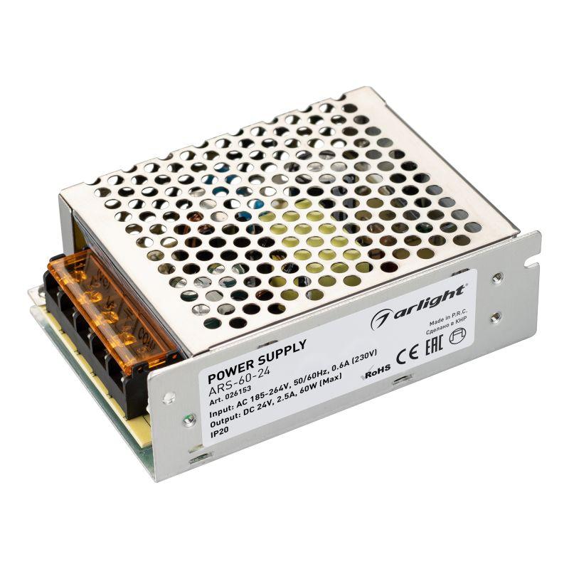 Блок питания ARS-60-24 24В 2.5А 60Вт IP20 сетка 2 года Arlight 026153 (1 шт.)