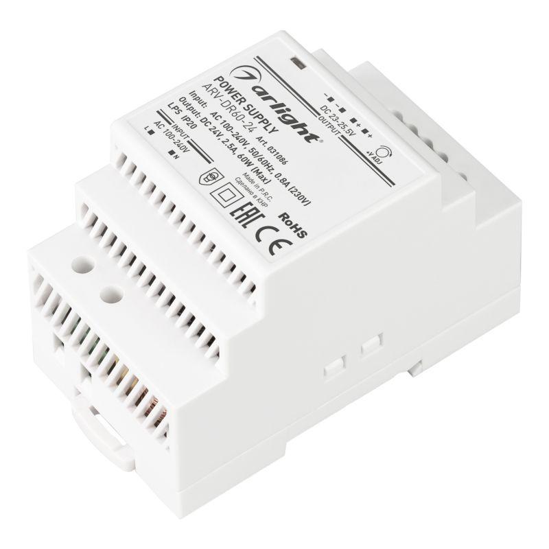 Блок питания ARV-DR60-24 24В 2.5А 60Вт IP20 DIN-рейка Arlight 031086 (1 шт.)