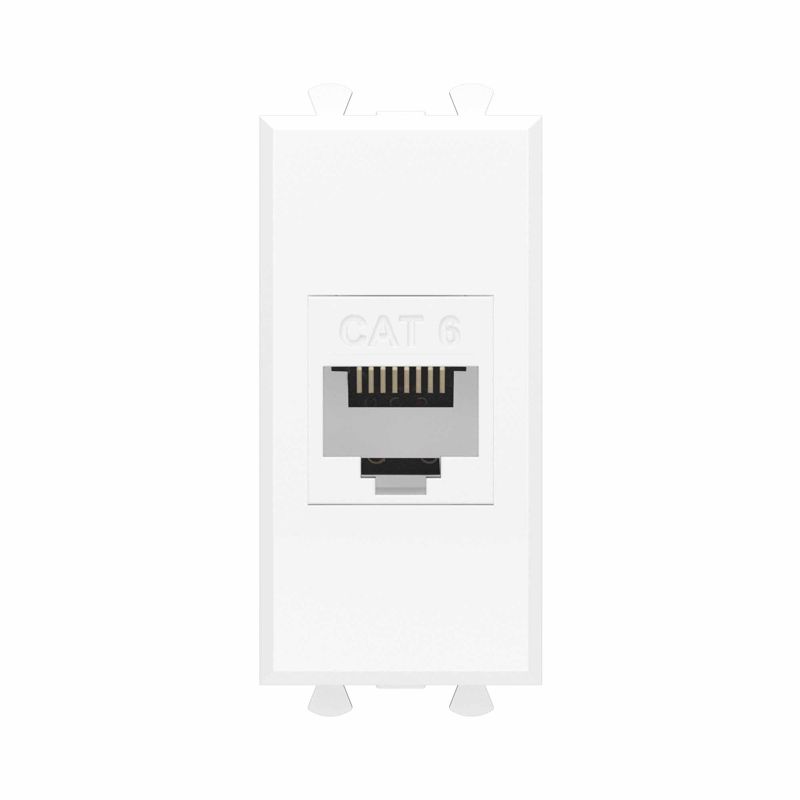Розетка компьютерная 1мод. Avanti "Белое облако" RJ45 кат.6 без шторок модульная механизм DKC 4400691 (1 шт.)