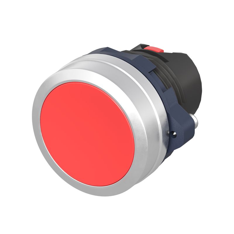 Головка кнопки плоская без фиксации алюм. кольцо красн. DKC M22P-FMRA (1 шт.)