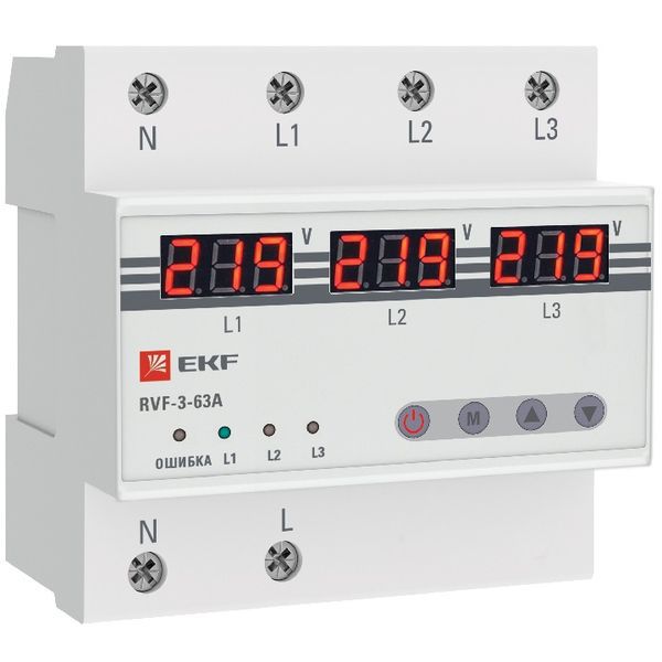 Реле выбора фаз с дисплеем RVF-3-63А PROxima EKF RVF-3-63a (1 шт.)