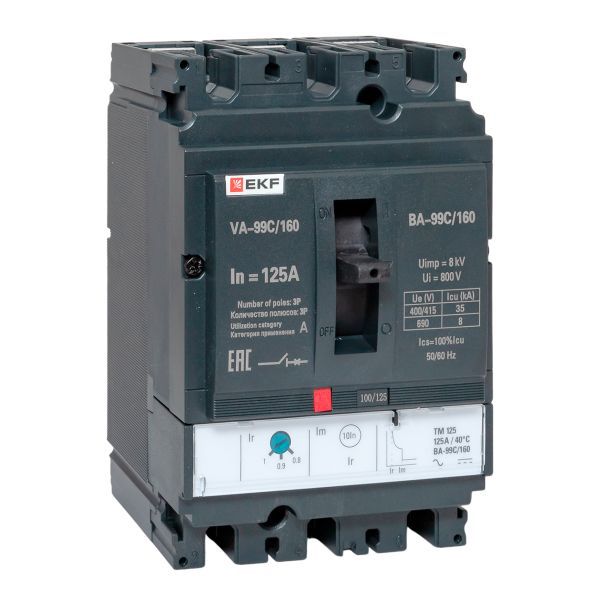 Выключатель автоматический 3п 160/125А 36кА ВА-99C Compact NS PROxima EKF mccb99C-160-125 (1 шт.)