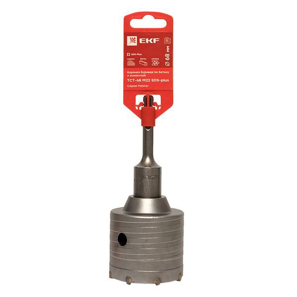Коронка буровая по бетону с оснасткой TCT-68 М22 SDS-plus Master EKF tct-68-m22 (1 шт.)