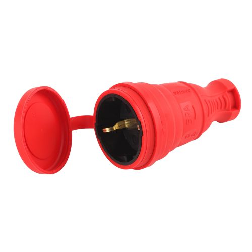 Разъем каучуковый R8-RED-IP44 с/з прямой 16А IP44 красн. Эра Б0044548 (1 шт.)
