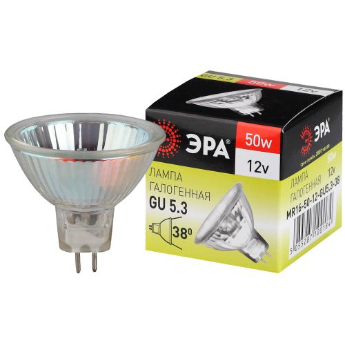 Лампа галогенная GU5.3-MR16-50W-12V-Cl ЭРА C0027358 (1 шт.)