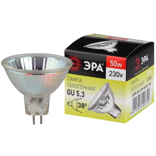 Лампа галогенная GU5.3-JCDR (MR16) -50W-230V-Cl ЭРА C0027365 (1 шт.)