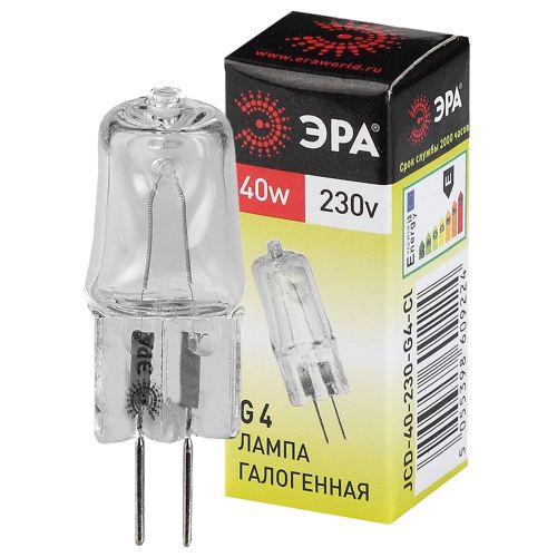 Лампа галогенная G4-JCD-40W-230V-Cl 40Вт G4 230В Эра C0039280 (1 шт.)