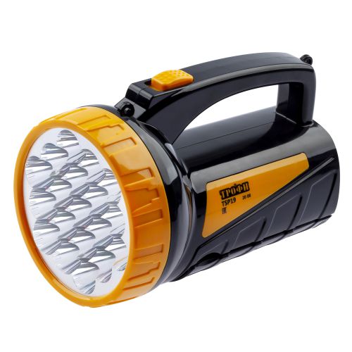 Фонарь-прожектор аккумуляторный TSP19 19 + 18LED аккум. 4В 2А.ч ЗУ 220В (картон. упак.) Трофи C0045552/Б0008436 (1 шт.)
