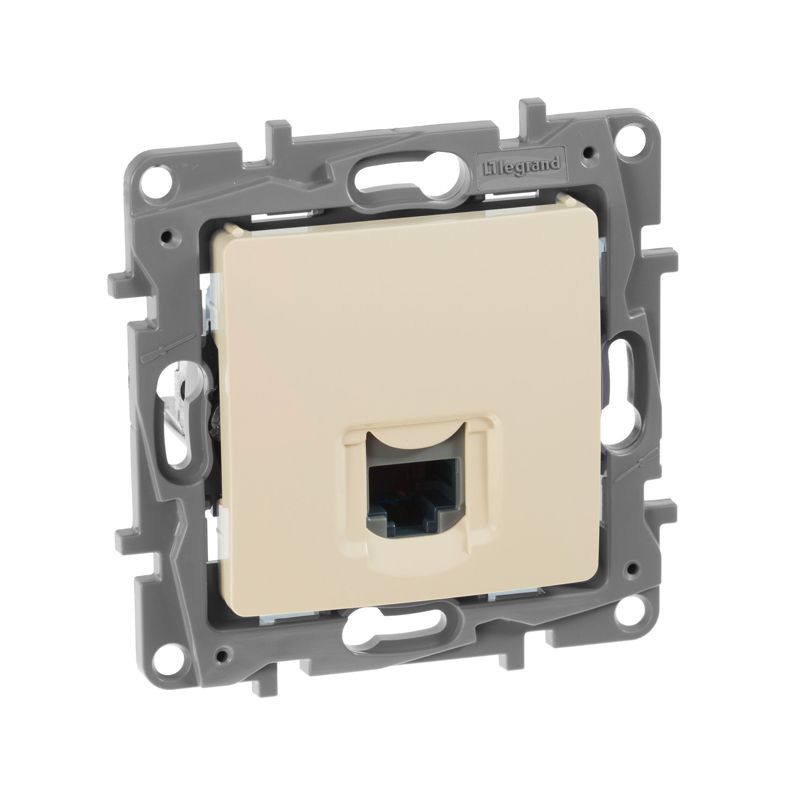 Розетка компьютерная 1-м СП Etika RJ45 кат.5E UTP механизм сл. кость IEK 672341 (1 шт.)