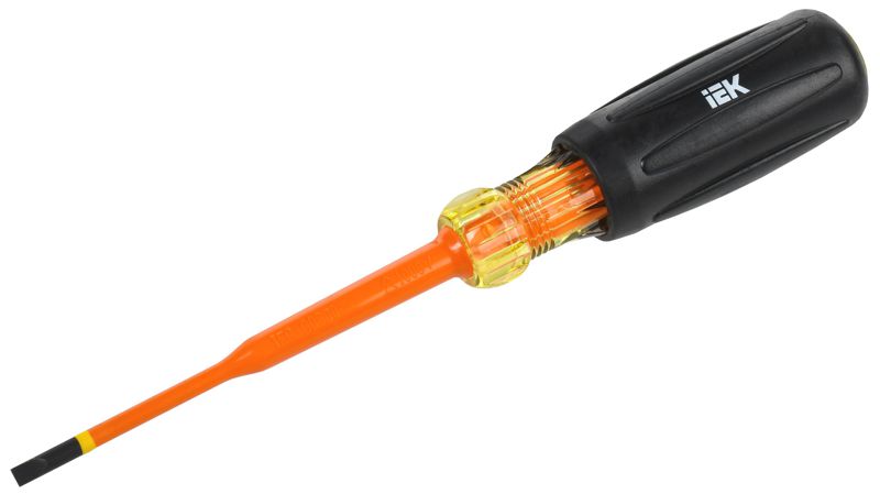 Отвертка диэлектрическая SLIM SL4.0х100 Т3 ARMA2L 5 IEK A2L5-SC31-T3-SL-40-100 (1 шт.)