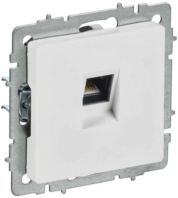 Розетка компьютерная СП BRITE РК11-БрАБ RJ45 кат.6 механизм арктич. бел. IEK BR-K10-2-K91 (1 шт.)