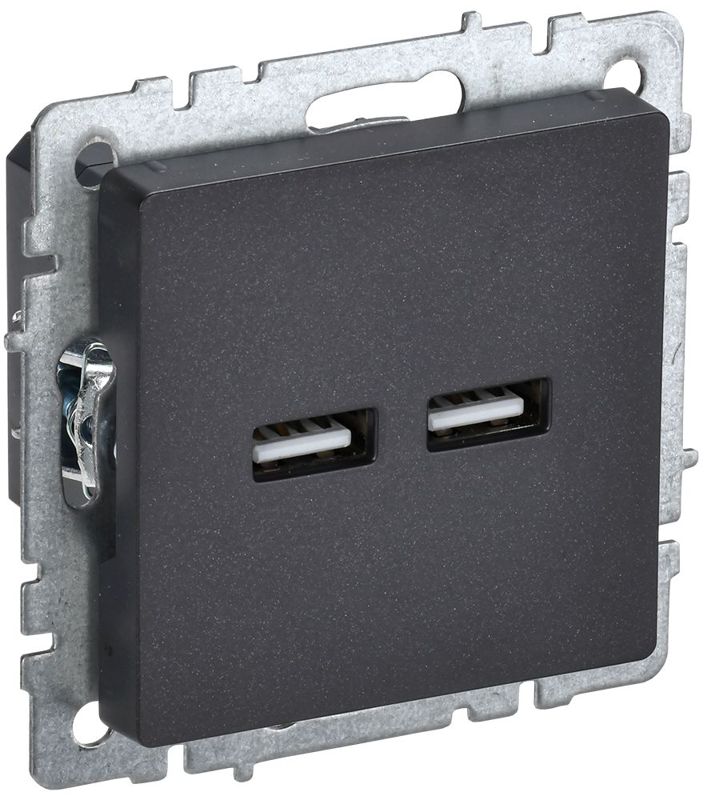 Розетка BRITE USB A+A 3.1А РЮ10-1-БрЧ механизм черн. IEK BR-U21-D31-K02 (1 шт.)