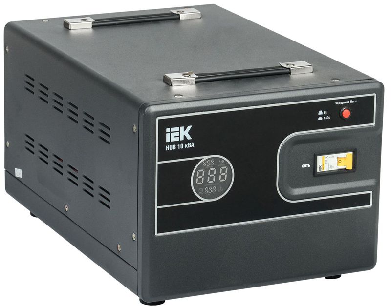 Стабилизатор напряжения 1ф 10кВА HUB переносной IEK IVS21-1-010-13 (1 шт.)