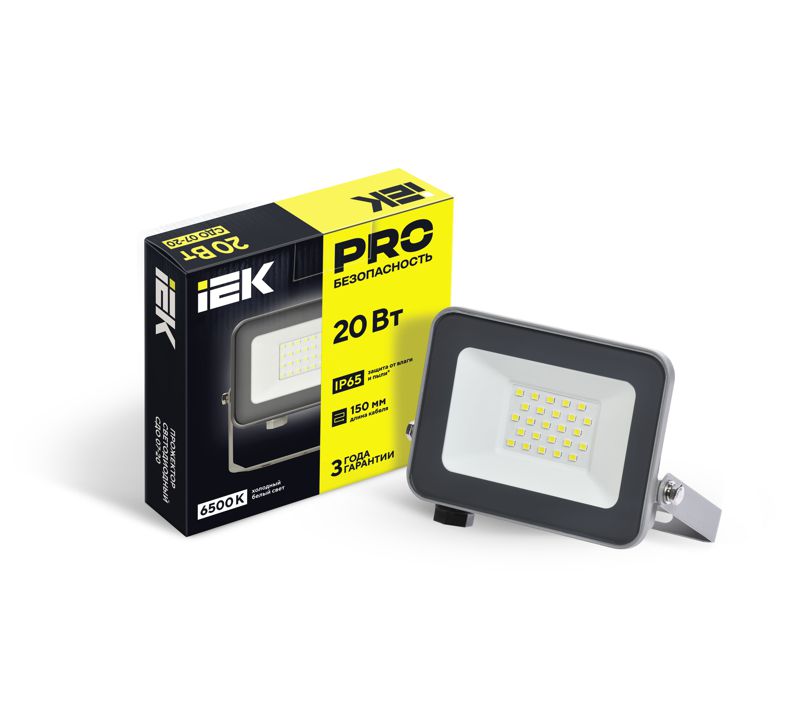 Прожектор светодиодный СДО 07-20 20Вт 6500К IP65 сер. IEK LPDO701-20-K03 (1 шт.)