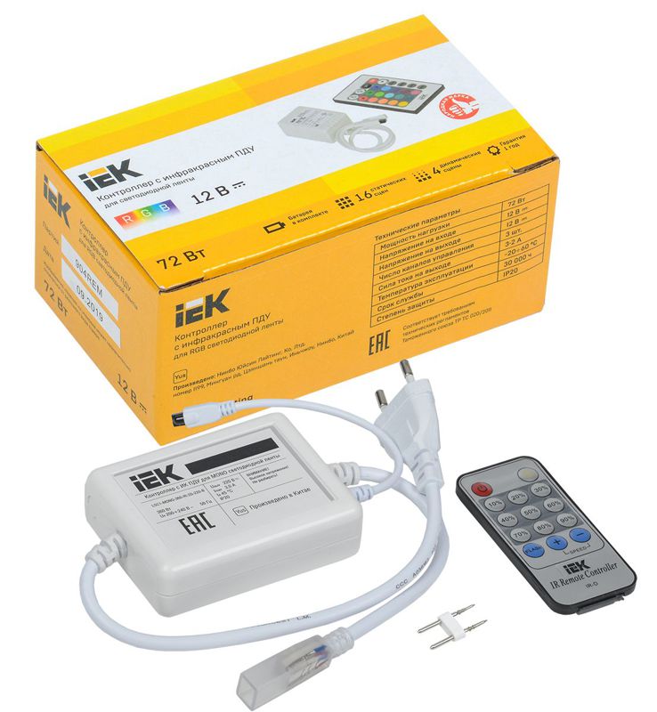 Контроллер с ПДУ ИК MONO 1 канал 220В 3А 360Вт IEK LSC1-MONO-360-IR-20-220-B (1 шт.)