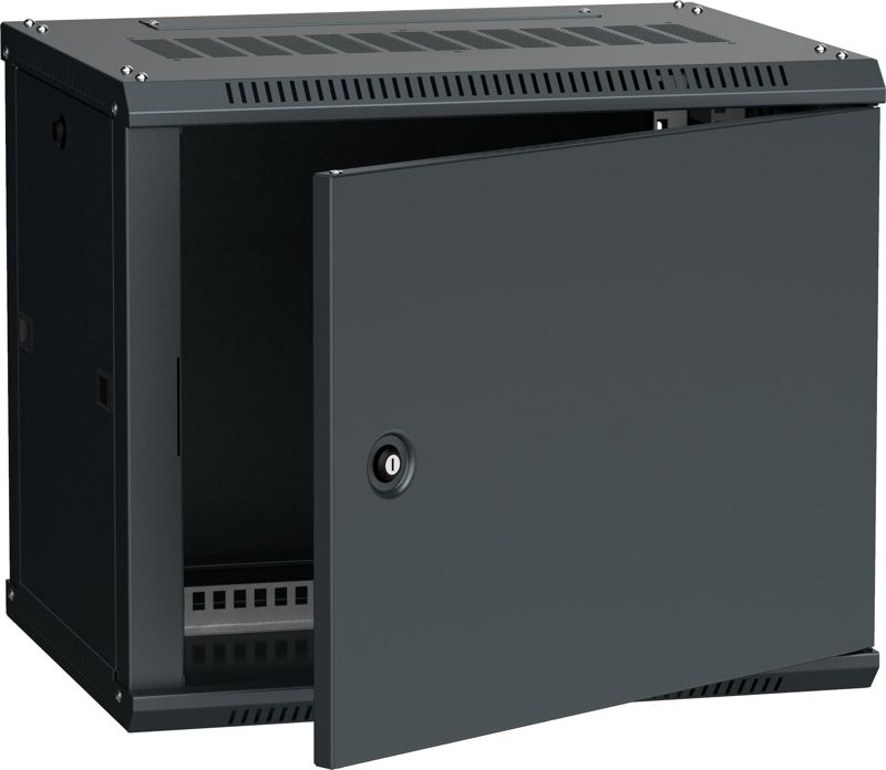 Шкаф 19 дюйм LINEA W 6U 600х450мм настен. метал. дверь RAL9005 ITK LWR5-06U64-MF (1 шт.)