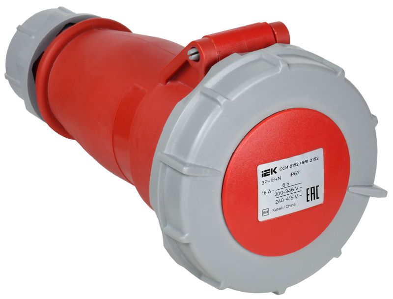 Розетка переносная ССИ-2152 16А 5п 3P+PE+N 6ч 380В IP67 IEK PSR22-016-5-0-67 (1 шт.)