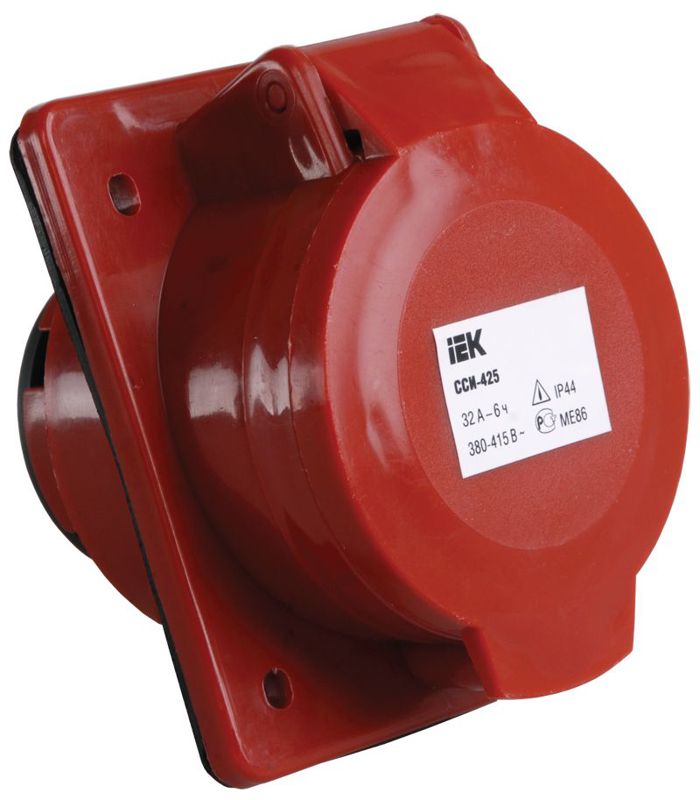 Розетка встраиваемая 32А 3P+E+N 380В IP44 ССИ-425 IEK PSR42-032-5 (1 шт.)
