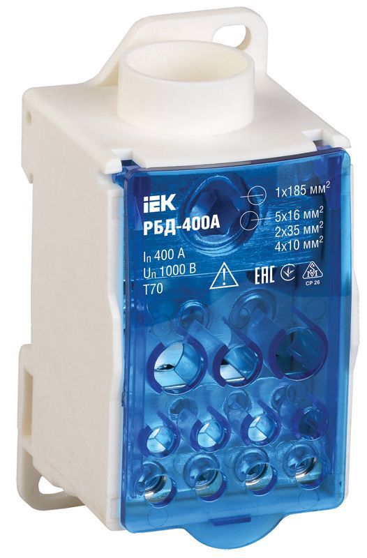 Блок распределительный на DIN-рейку РБД-400А IEK RBD-400 (1 шт.)
