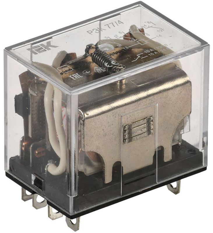 Реле РЭК 77-4 10А 24В AC IEK RRP10-4-10-024A (1 шт.)