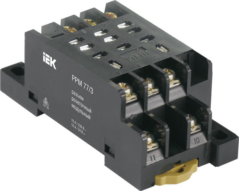 Разъем модульный РРМ77/3(PTF11A) для РЭК77/3(LY3) IEK RRP10D-RRM-3 (1 шт.)