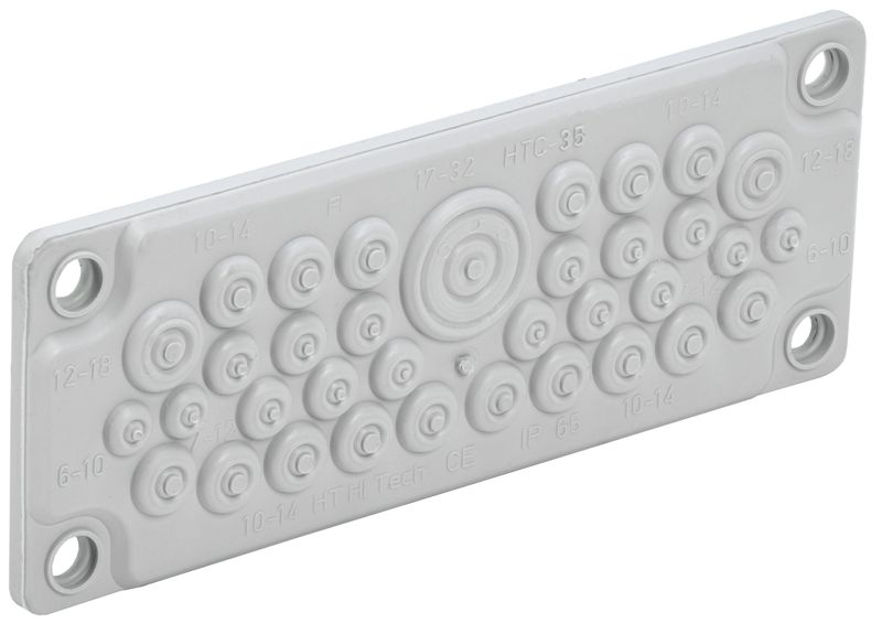 Ввод кабельный мембранный 35 отверстий d6-32мм IP65 (без клипс) TITAN IEK TI-01D-MC-035-65 (1 шт.)