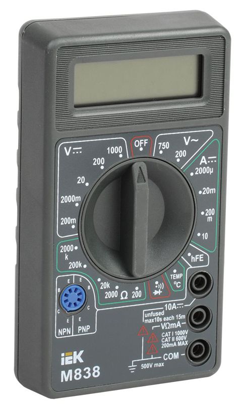 Мультиметр цифровой Universal M838 IEK TMD-2S-838 (1 шт.)