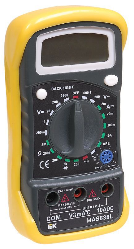 Мультиметр цифровой Master MAS838L IEK TMD-3L-838 (1 шт.)