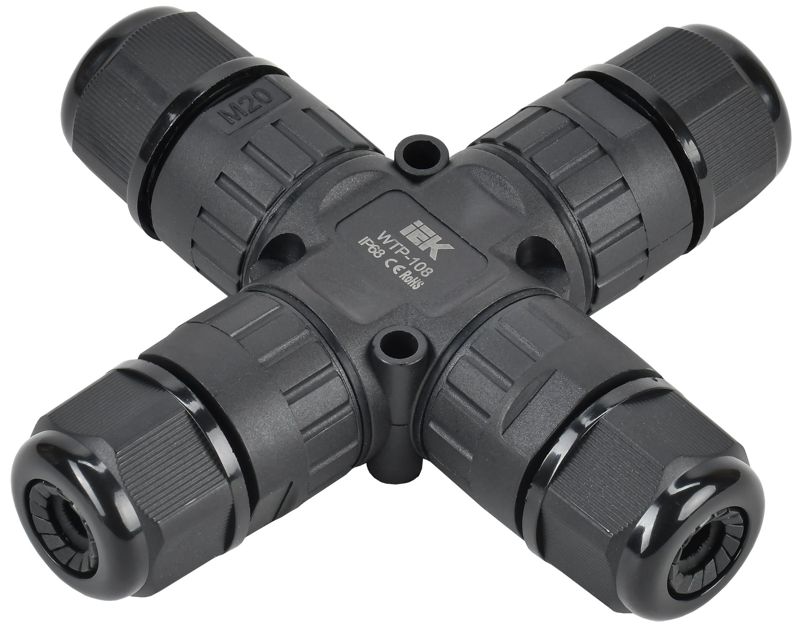 Коннектор кабельный герметичный WTP-108 3 PIN IP68 IEK UWC10-X-024-3-68 (1 шт.)