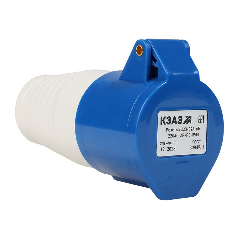 Розетка кабельная 213 16А 220AC 2P+PE 6ч IP44 КЭАЗ 222744 (1 шт.)