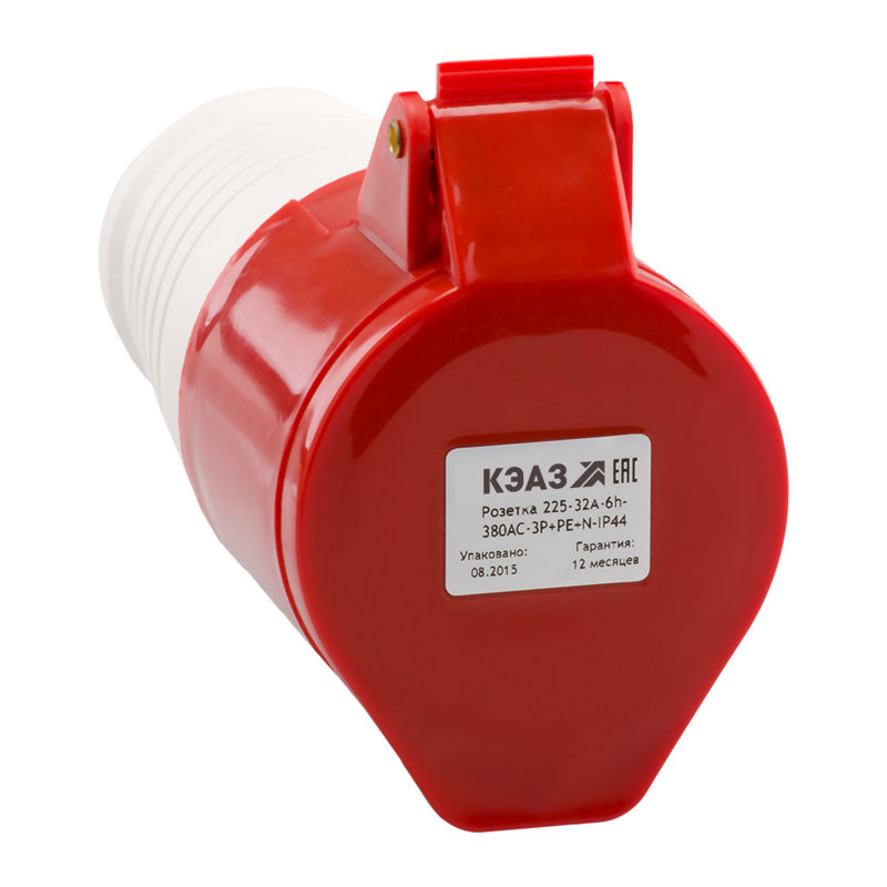 Розетка кабельная 215 16А 380AC 3P+PE+N 6ч IP44 КЭАЗ 222751 (1 шт.)