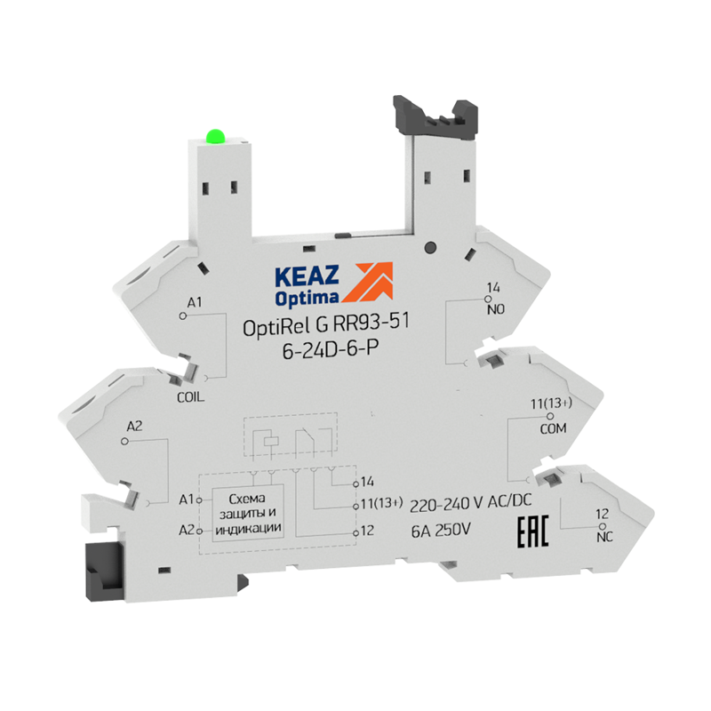 Розетка для реле OptiRel G RR93-01-220-240U-6-V КЭАЗ 281162 (1 шт.)