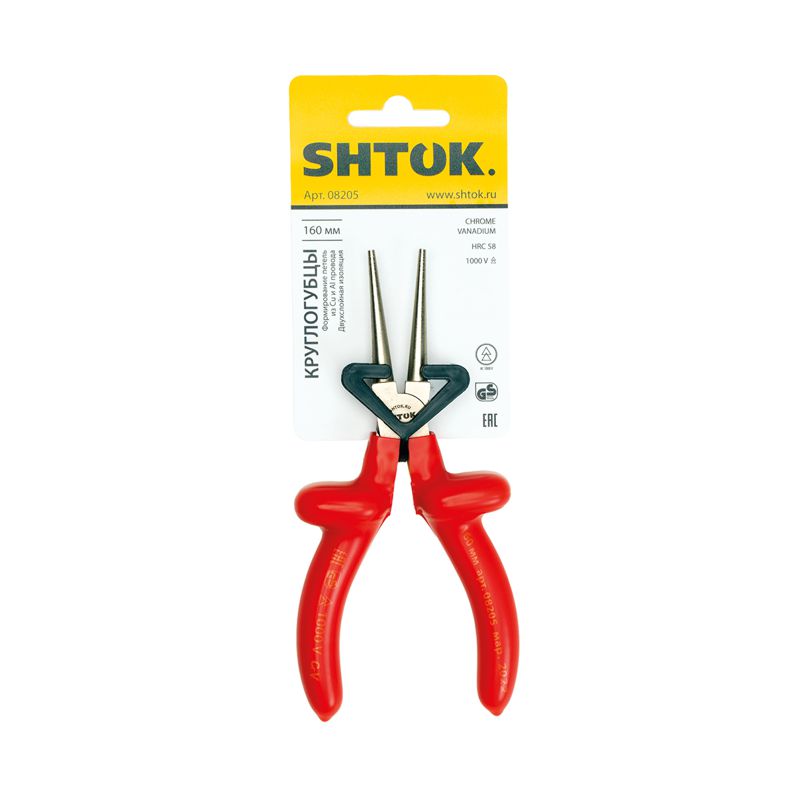 Круглогубцы диэлектрические 1000В 160мм (08205) SHTOK 376291 (1 шт.)