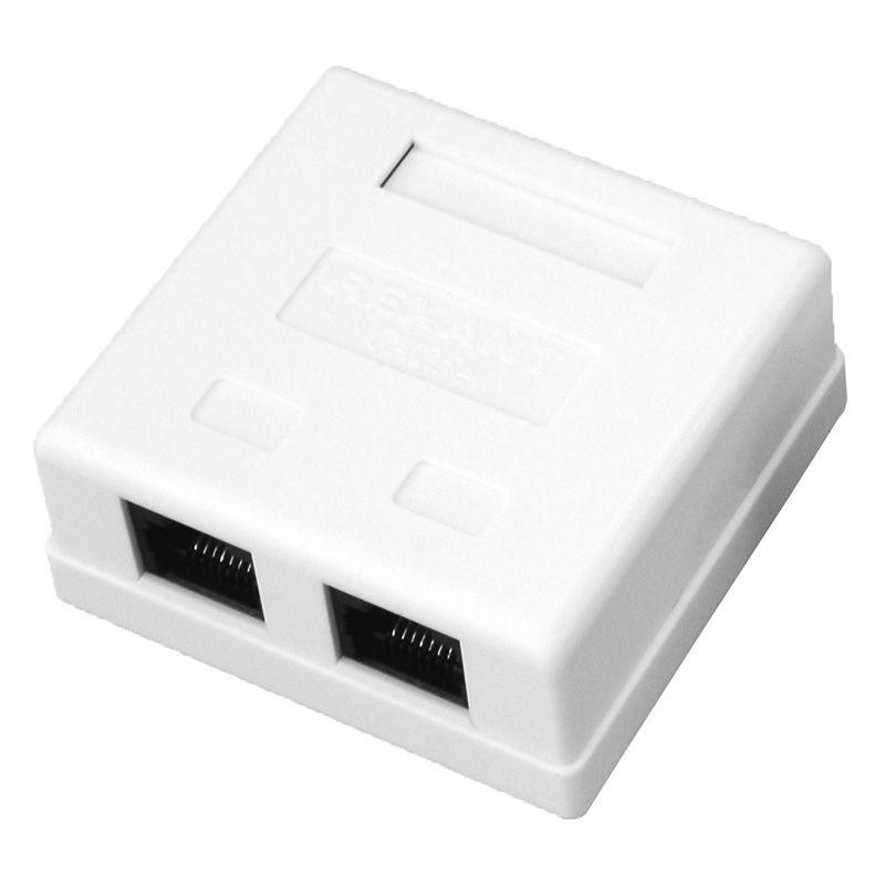 Розетка компьютерная 2-м ОП RJ45 кат.5E UTP неэкранир. бел. Rexant 03-0151 (1 шт.)