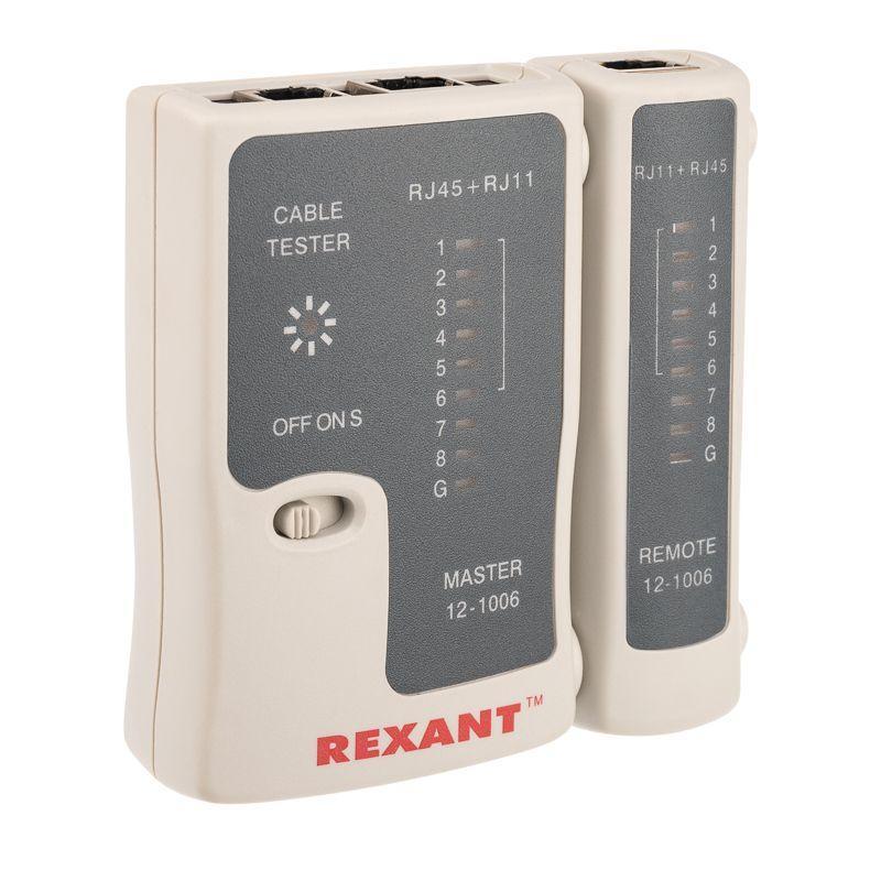 Тестер кабеля RJ45+RJ11 (HT-C004) (TL-468) Rexant 12-1006 (1 шт.)