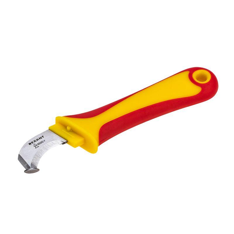 Нож монтажника нержавеющая сталь с "пяткой" Rexant 12-4935 (1 шт.)