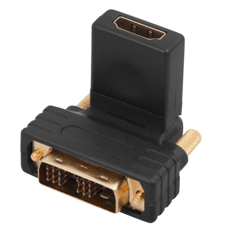 Переходник штекер DVI-D - гнездо HDMI поворотный Rexant 17-6812 (1 шт.)