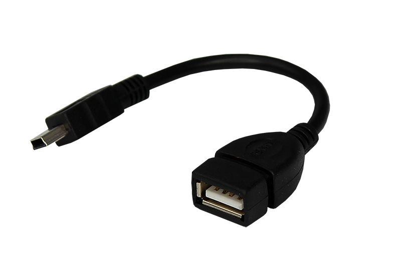 Кабель USB OTG mini USB на USB шнур 0.15м черн. Rexant 18-1181 (1 шт.)