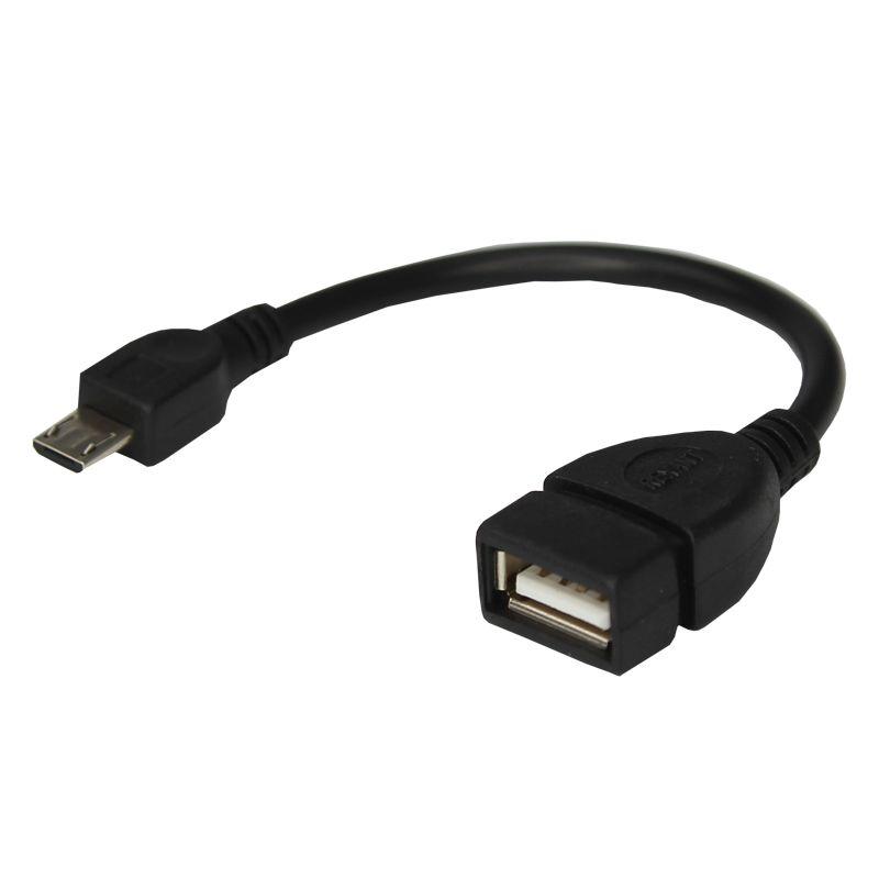 Кабель USB OTG micro USB на USB шнур 0.15м черн. Rexant 18-1182 (1 шт.)