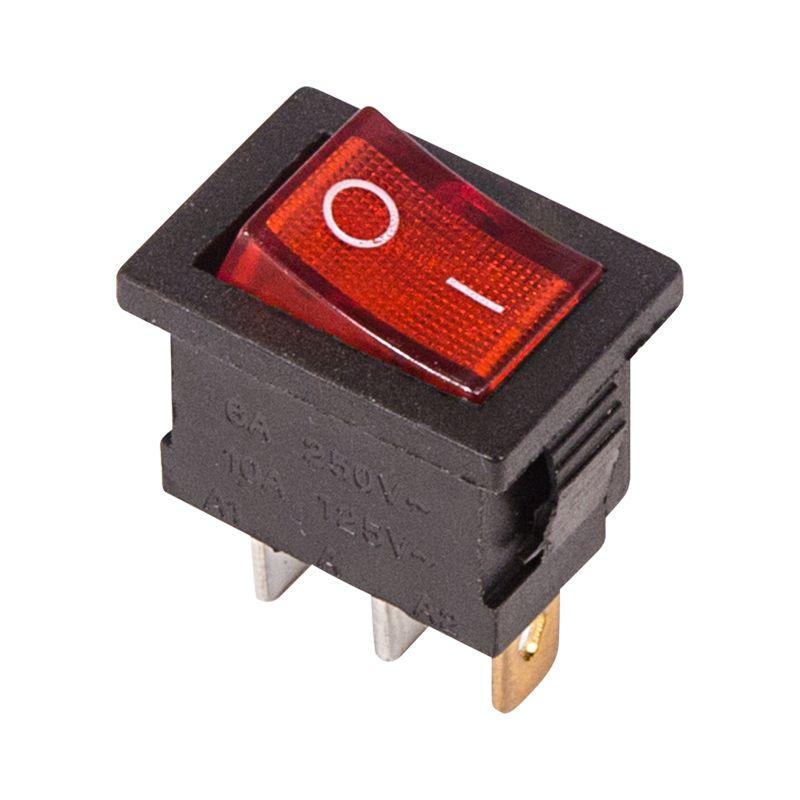 Выключатель клавишный 250В 6А (3с) ON-OFF красн. с подсветкой Mini (RWB-206; SC-768) Rexant 36-2150 (1 шт.)