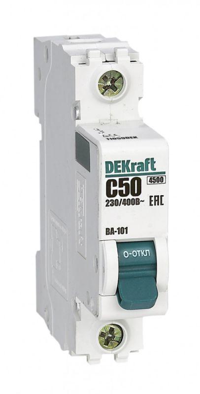 Выключатель автоматический модульный 1п C 50А 4.5кА ВА-101 DEKraft 11059DEK (1 шт.)