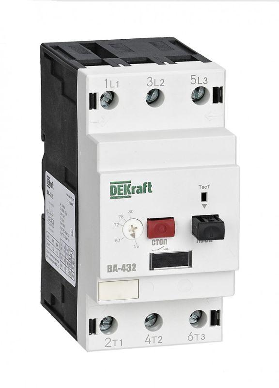 Выключатель автоматический для защиты двигателя 3п 56-80А 35кА ВА-432 DEKraft 21242DEK (1 шт.)